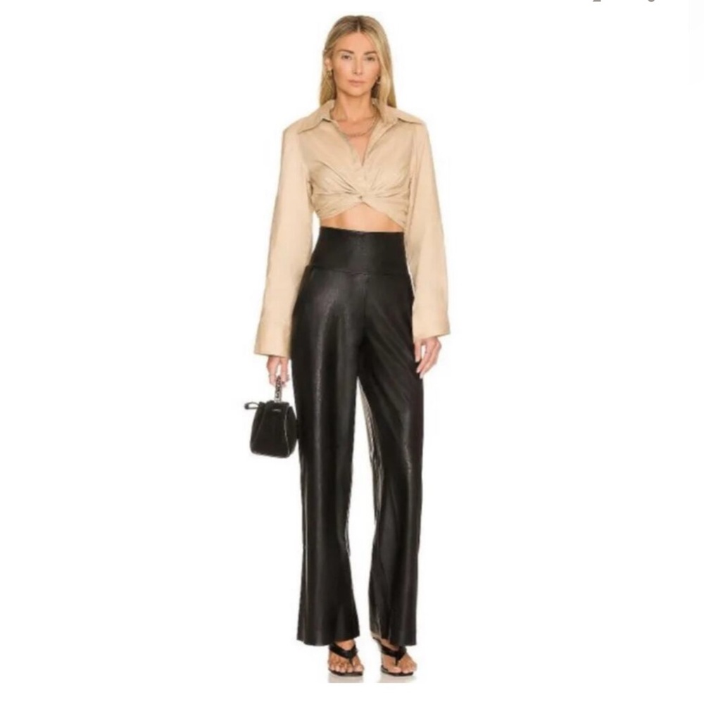 Commando Women's Vegan Leather Black Trousers
